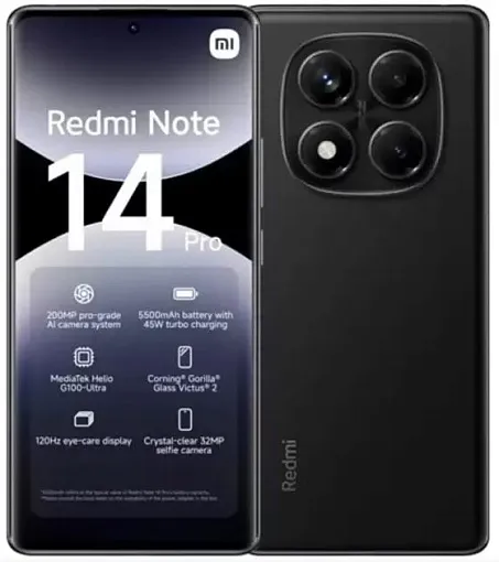 Смартфон Xiaomi Redmi Note 14 Pro 4G 12/256 ГБ, черный