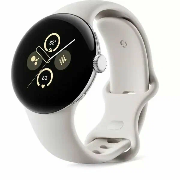 Умные часы Google Pixel Watch 2 41 мм, Wi-Fi + LTE, серебристый корпус, ремешок фарфорового цвета