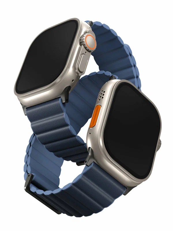 Ремешок Uniq Revix PREMIUM Ed. для Apple Watch 49/45/44/42mm, синий/голубой